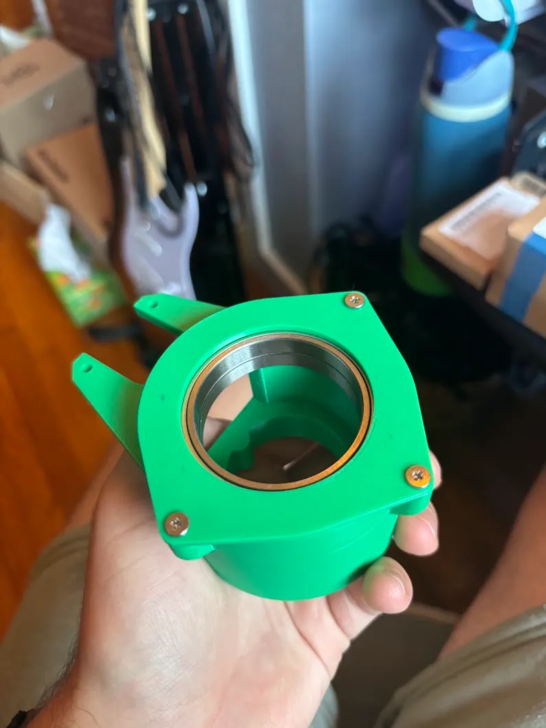 Bearings seated in the yaw mechanism before the arm is attached